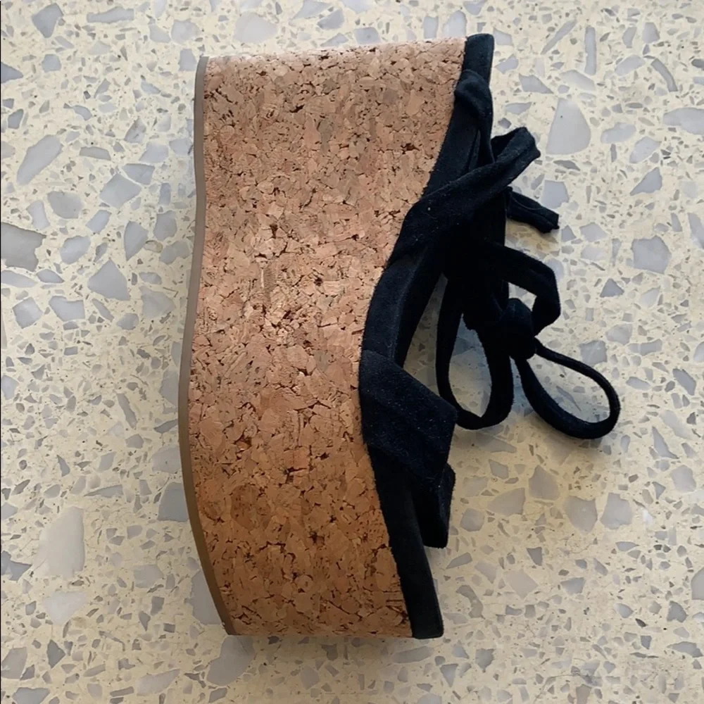 Isabel Marant Black Suede Cork Platform Sandals - Picture 11 of 11